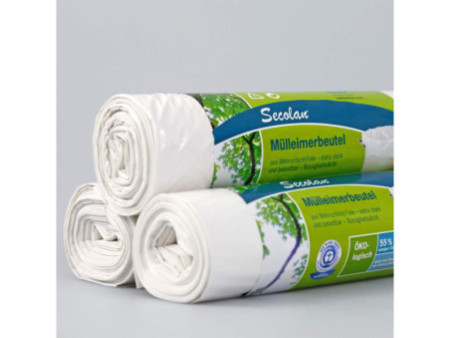 Secolan Sac poubelle, 20 litres, sans fermeture, blanc