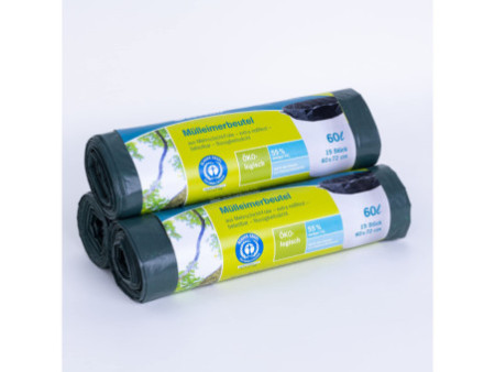 Secolan Sac poubelle, 60 litres, sans fermeture, vert/noir
