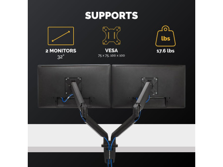 Fellowes Bras support pour écran double Platinum Series