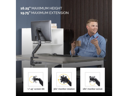 Fellowes Bras porte-écran Platinum Series, noir