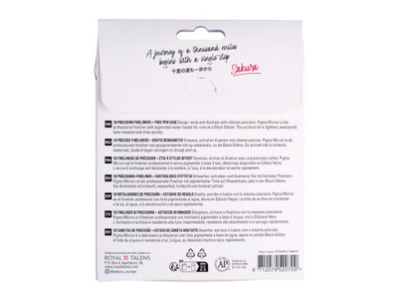 SAKURA Feutre fin Pigma Micron, set de 10 + étui GRATUIT