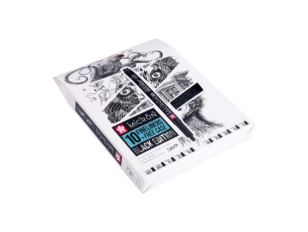 SAKURA Feutre fin Pigma Micron, set de 10 + étui GRATUIT