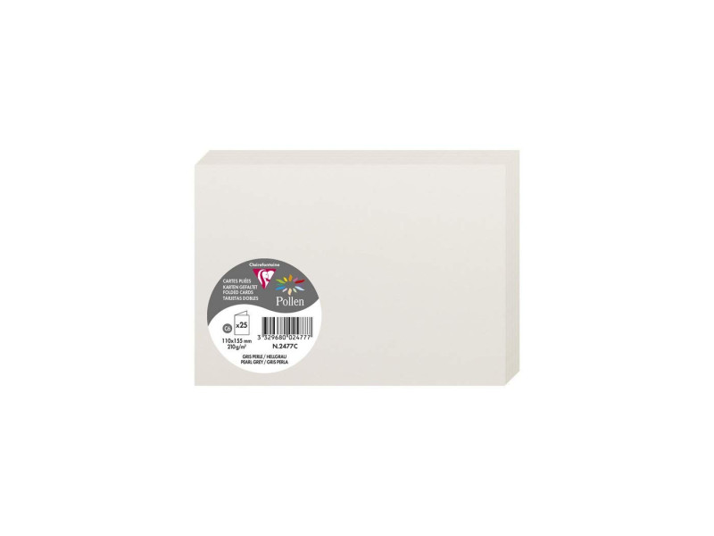 Pollen by Clairefontaine Carte double C6, gris perle