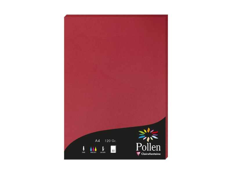 Pollen by Clairefontaine Papier A4, rouge groseille