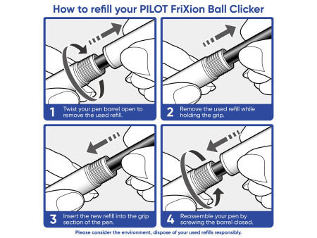 PILOT Stylo roller FRIXION BALL CLICKER 05, rouge