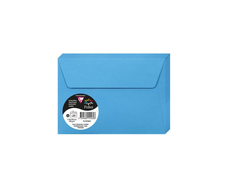 Pollen by Clairefontaine Enveloppes C6, bleu turquoise