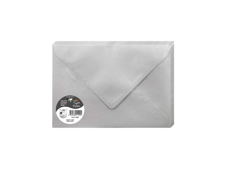 Pollen by Clairefontaine Enveloppes C5, argent