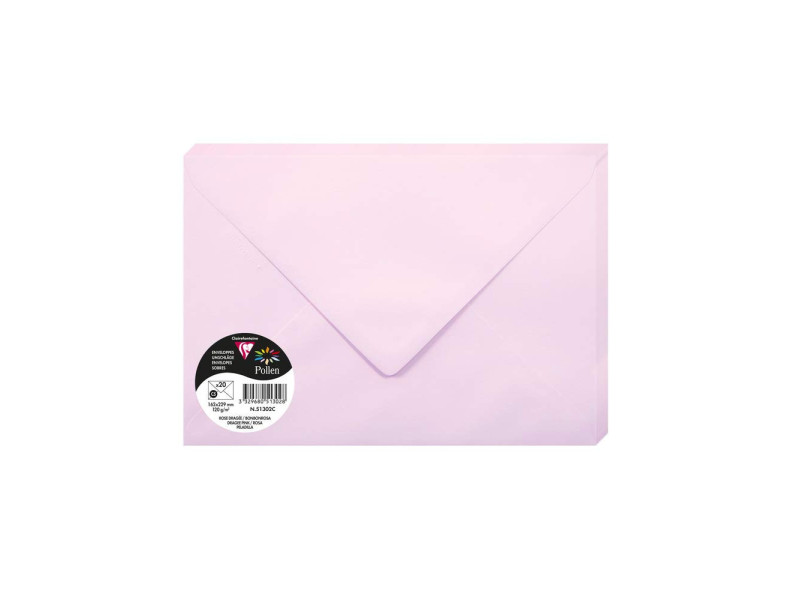 Pollen by Clairefontaine Enveloppes C5, rose dragée