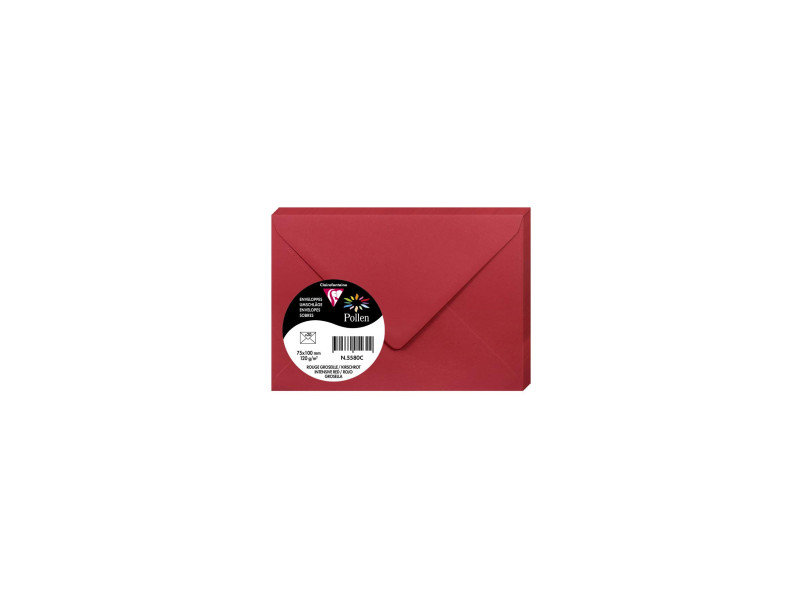 Pollen by Clairefontaine Enveloppes 75 x 100 mm, groseille