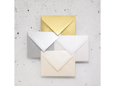 Pollen by Clairefontaine Enveloppes 75 x 100 mm, blanc irisé