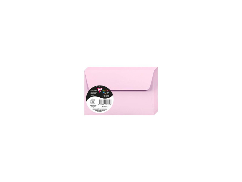 Pollen by Clairefontaine Enveloppes 90 x 140 mm, rose dragée