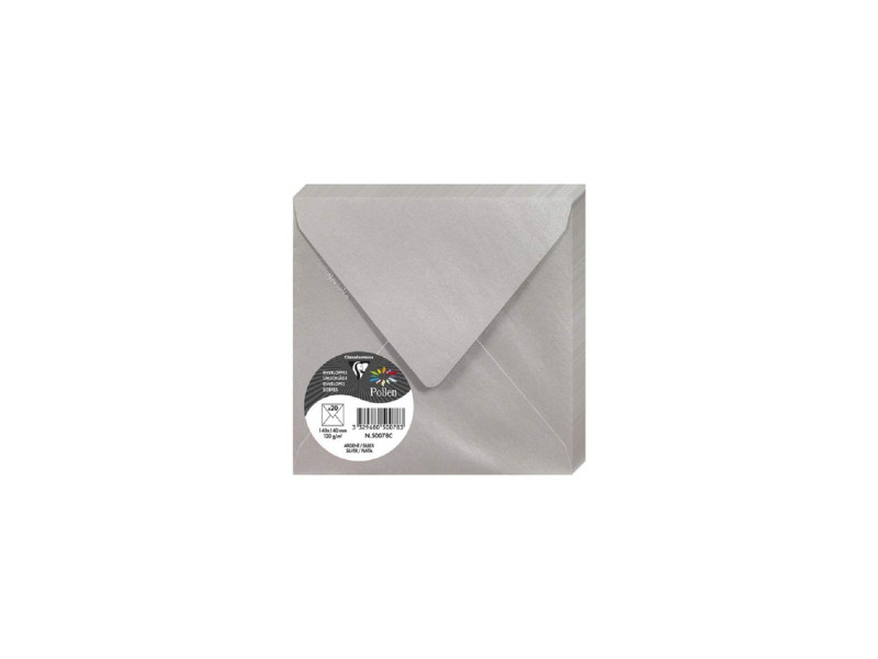 Pollen by Clairefontaine Enveloppes 140 mm, argent