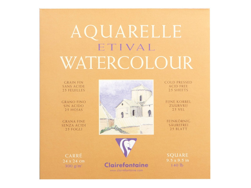 Clairefontaine Bloc artiste Aquarelle ETIVAL, 240 x 240 mm