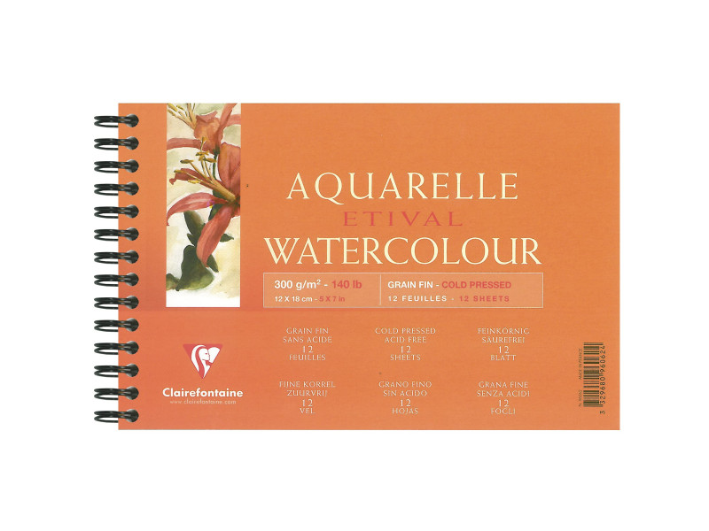 Clairefontaine Bloc artiste Aquarelle ETIVAL, 120 x 180 mm