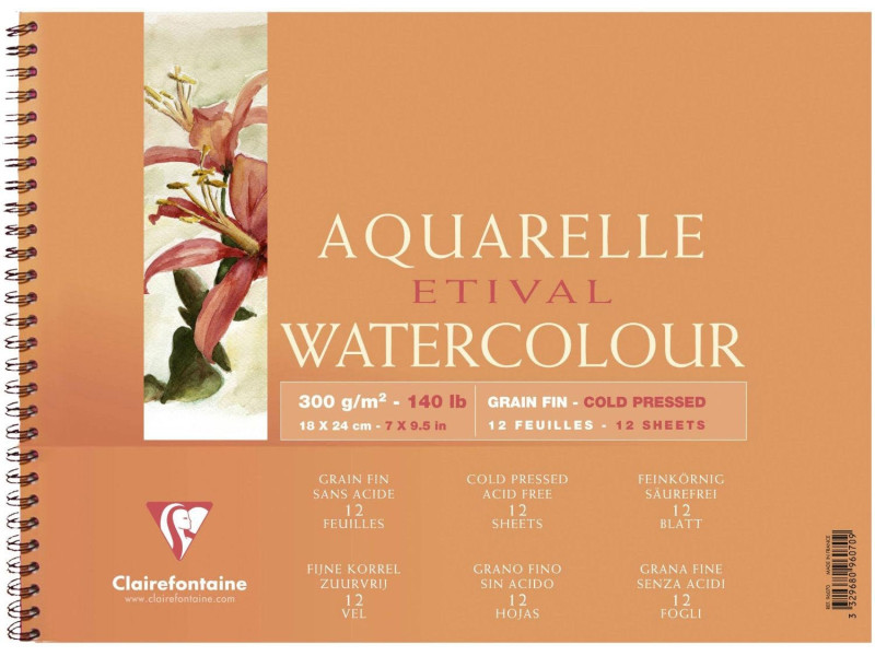 Clairefontaine Bloc artiste Aquarelle ETIVAL, 180 x 240 mm