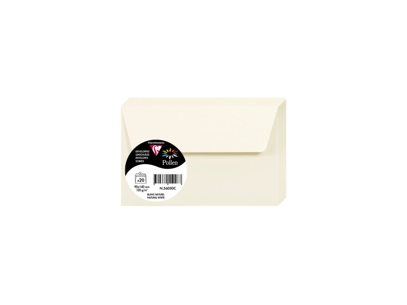 Pollen by Clairefontaine Enveloppes 90x140 mm, blanc naturel