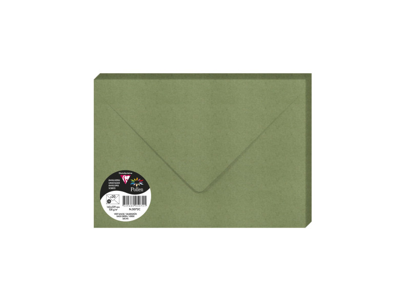 Pollen by Clairefontaine Enveloppes C5, vert sauge