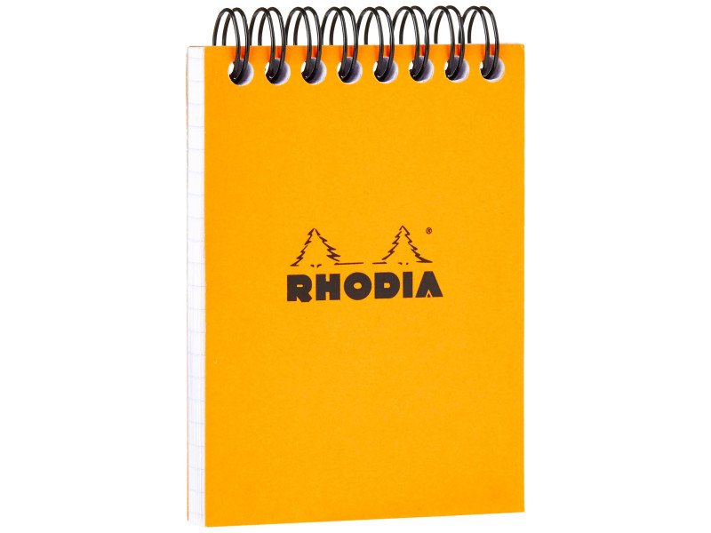 RHODIA Bloc spiralé No. 11, format A7, quadrillé 5x5, orange
