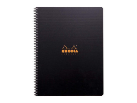 RHODIA Cahier à spirale 'Note Book', A4+, ligné, noir