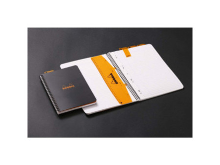 RHODIA Cahier à spirale 'Note Book', A4+, ligné, noir