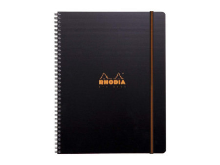 RHODIA Cahier à spirale 'Pro Book', A4+, quadrillé, noir