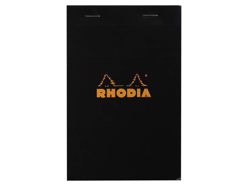 RHODIA Bloc agrafé No. 14, 110 x 170, quadrillé 5x5, noir