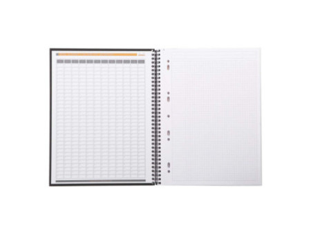 RHODIA Cahier à spirale 'Note Book', A4+, quadrillé 5x5,noir