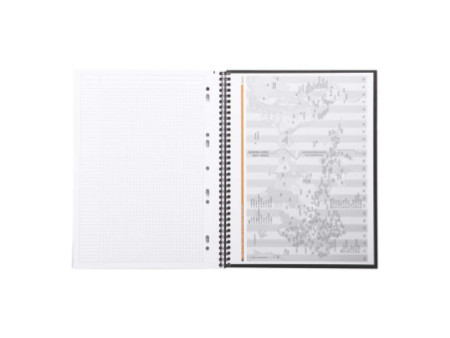 RHODIA Cahier à spirale 'Note Book', A4+, quadrillé 5x5,noir