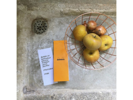 RHODIA Bloc agrafé No. 8, 74 x 210 mm, quadrillé 5x5, orange