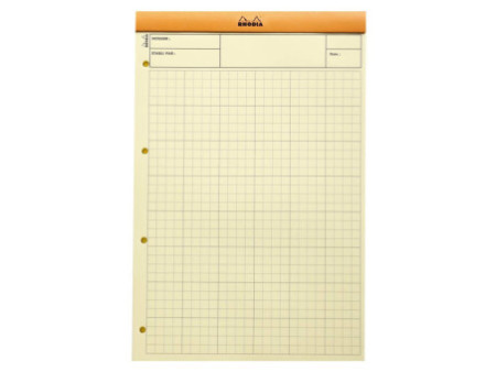 RHODIA Bloc Audit agrafé, 210 x 318 mm, 80 feuilles, orange