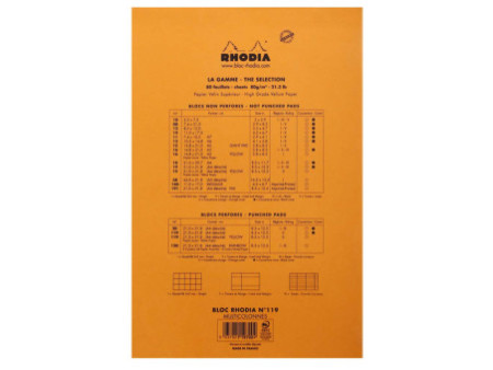 RHODIA Bloc Audit agrafé, 210 x 318 mm, 80 feuilles, orange