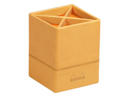 RHODIA Pot à crayons, en similicuir, orange