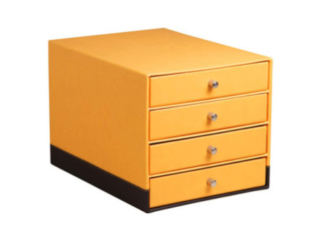 RHODIA Trieur 4 tiroirs, en simili cuir, orange