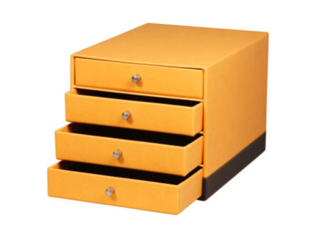 RHODIA Trieur 4 tiroirs, en simili cuir, orange