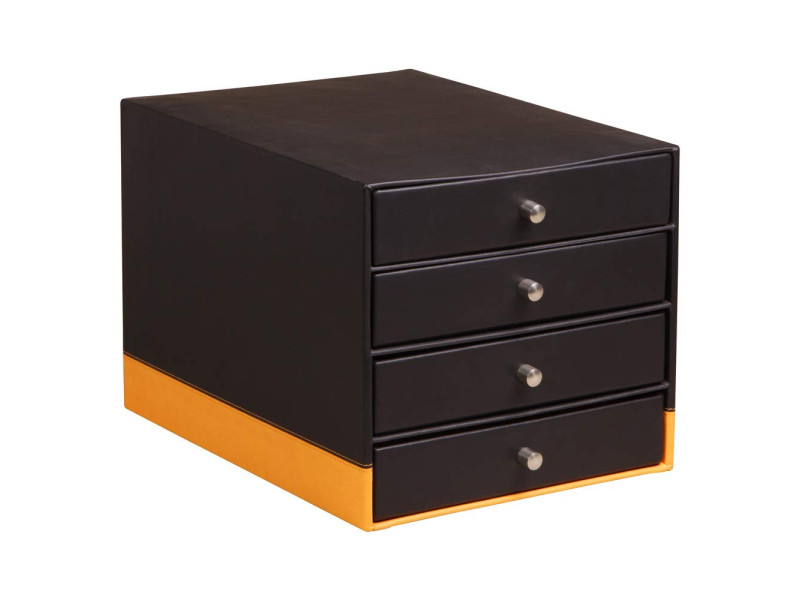 RHODIA Trieur 4 tiroirs, en simili cuir, noir