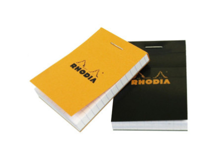 RHODIA Bloc agrafé No. 10, format A8, quadrillé 5x5, orange