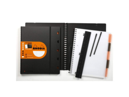 RHODIA Cahier EXABOOK rechargeable, A4+, quadrillé 5x5, noir