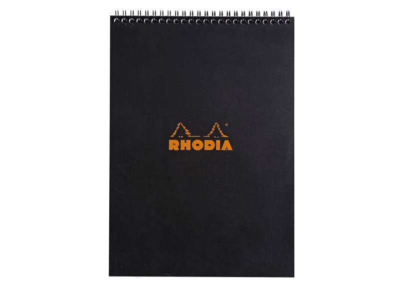 RHODIA Bloc spiralé No. 18, format A4, quadrillé 5x5, noir