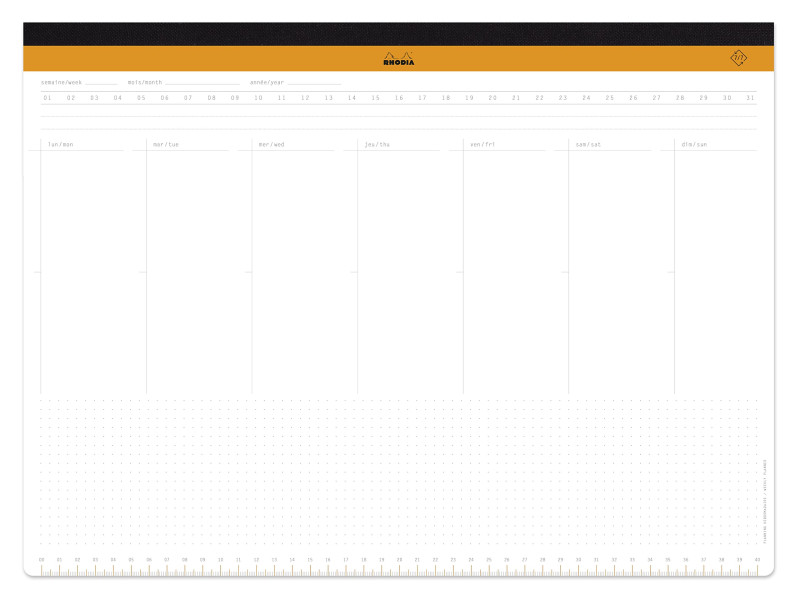 RHODIA Sous-main semainier non daté RHODIATIME, A3+