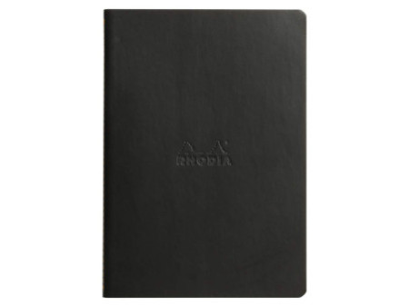 RHODIA Carnet piqûre textile RHODIARAMA, A5, ligné, noir