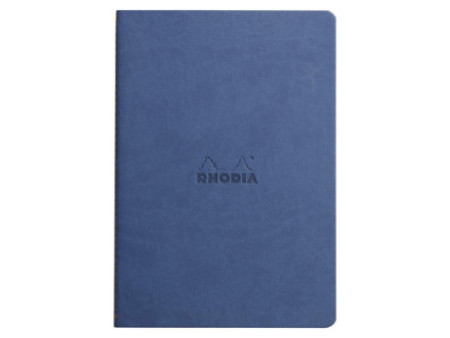 RHODIA Carnet piqûre textile RHODIARAMA, A5, ligné, saphir