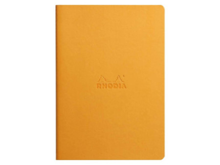 RHODIA Carnet piqûre textile RHODIARAMA, A5, ligné, orange