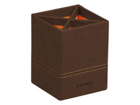 RHODIA Pot à crayons, en similicuir, bronze