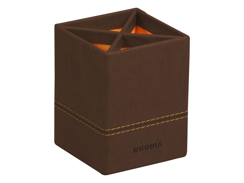 RHODIA Pot à crayons, en similicuir, bronze