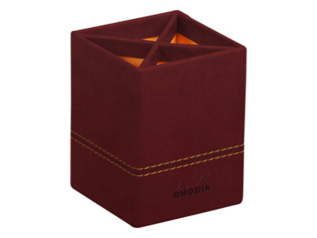 RHODIA Pot à crayons, en similicuir, lie de vin