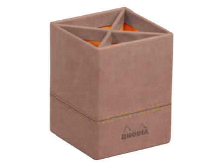 RHODIA Pot à crayons, en similicuir, bois de rose