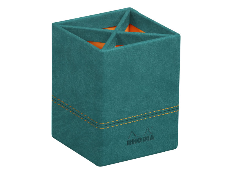 RHODIA Pot à crayons, en simili cuir, paon