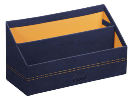 RHODIA Porte-courrier, en simili cuir, bleu nuit