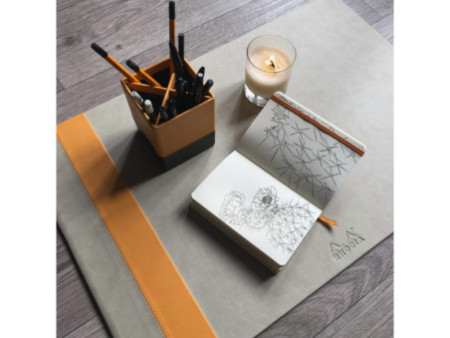 RHODIA Sous-main, en similicuir, taupe