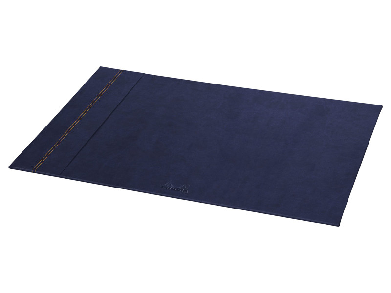RHODIA Sous-main, en similicuir, bleu nuit